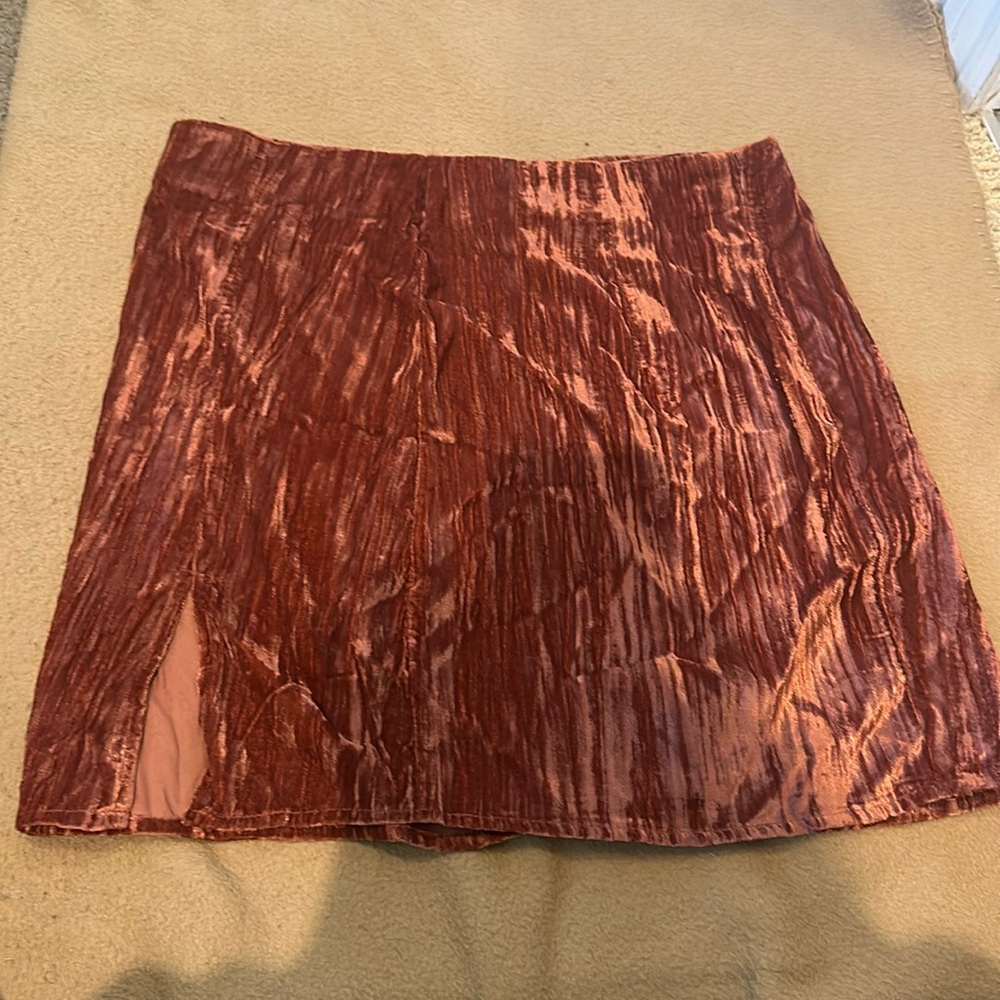 Velvet rust, mini skirt